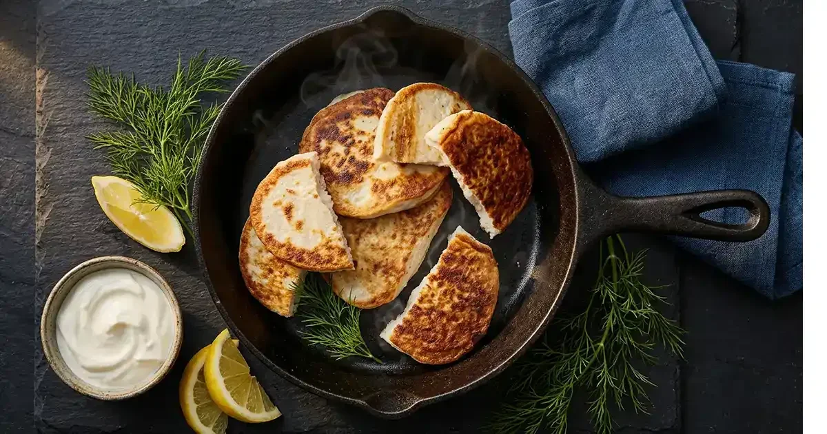 Premium fiskekaker stekt i panne, laget av norsk hvitfisk for Fiskeruta
